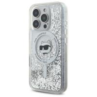 Karl Lagerfeld Liquid Glitter Choupette Head MagSafe - Etui iPhone 16 Pro (przezroczysty)