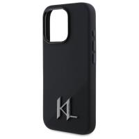 Karl Lagerfeld Silicone Shadow Metal Initial MagSafe - Etui iPhone 16 Pro (czarny)