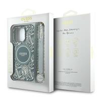 Guess IML Flowers Allover Electro With Pearl Strap MagSafe - Etui iPhone 16 Pro (zielony)