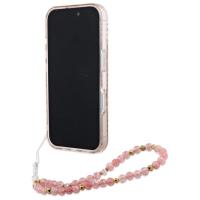 Guess IML Flowers Allover Electro With Pearl Strap MagSafe - Etui iPhone 16 Plus (różowy)