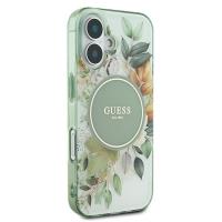 Guess IML Flower & Tonal Circle MagSafe - Etui iPhone 16 Plus (zielony)