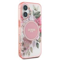 Guess IML Flower & Tonal Circle MagSafe - Etui iPhone 16 Plus (różowy)