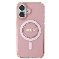 Guess IML Rhinestones MagSafe - Etui iPhone 16 Plus (różowy)