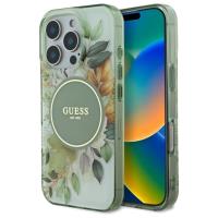 Guess IML Flower & Tonal Circle MagSafe - Etui iPhone 16 Pro Max (zielony)