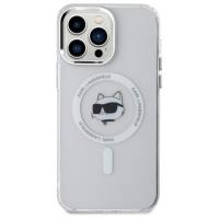 Karl Lagerfeld IML Metal Choupette Head MagSafe - Etui iPhone 14 Pro Max (biały)