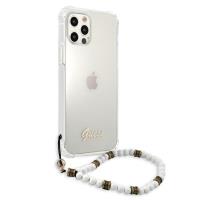 Guess White Pearl Strap - Etui iPhone 12 Pro Max (przezroczysty)