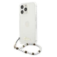 Guess White Pearl Strap - Etui iPhone 13 Pro (przezroczysty)