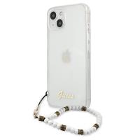 Guess White Pearl Strap - Etui iPhone 13 Mini (przezroczysty)