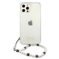 Guess White Pearl Strap - Etui iPhone 12 / iPhone 12 Pro (przezroczysty)