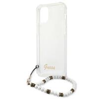 Guess White Pearl Strap - Etui iPhone 12 / iPhone 12 Pro (przezroczysty)