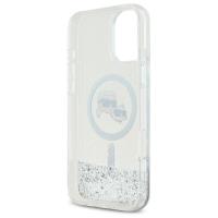 Karl Lagerfeld Liquid Glitter Karl & Choupette Head MagSafe - Etui iPhone 16 (przezroczysty)