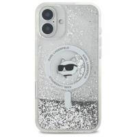 Karl Lagerfeld Liquid Glitter Choupette Head MagSafe - Etui iPhone 16 (przezroczysty)