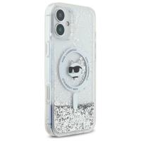 Karl Lagerfeld Liquid Glitter Choupette Head MagSafe - Etui iPhone 16 (przezroczysty)