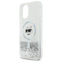 Karl Lagerfeld Liquid Glitter Choupette Head MagSafe - Etui iPhone 16 (przezroczysty)