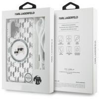 Karl Lagerfeld IML Crossbody Monogram Karl & Choupette Head MagSafe - Etui iPhone 16 (przezroczysty)