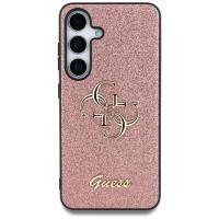 Guess Fixed Glitter Big 4G Metal Logo - Etui do Samsung Galaxy S25 (różowy)