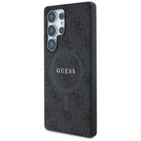 Guess Leather 4G Colored Ring Classic Logo MagSafe - Etui do Samsung Galaxy S25 Ultra (czarny)