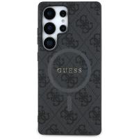 Guess Leather 4G Colored Ring Classic Logo MagSafe - Etui do Samsung Galaxy S25 Ultra (czarny)