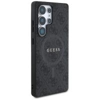 Guess Leather 4G Colored Ring Classic Logo MagSafe - Etui do Samsung Galaxy S25 Ultra (czarny)