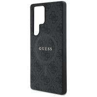 Guess Leather 4G Colored Ring Classic Logo MagSafe - Etui do Samsung Galaxy S25 Ultra (czarny)