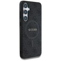 Guess Leather 4G Colored Ring Classic Logo MagSafe - Etui do Samsung Galaxy S25 (czarny)