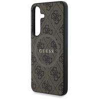 Guess Leather 4G Colored Ring Classic Logo MagSafe - Etui do Samsung Galaxy S25 (brązowy)