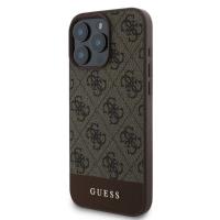 Guess 4G Bottom Stripe - Etui iPhone 16 Pro (brązowy)