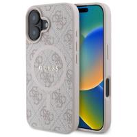 Guess 4G Ring Classic Logo MagSafe - Etui iPhone 16 (różowy)