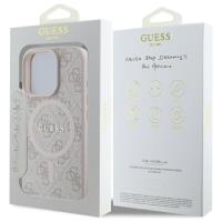 Guess 4G Ring Classic Logo MagSafe - Etui iPhone 16 Pro Max (różowy)