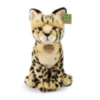 Rappa - Pluszowa realistyczna maskotka Kot Serwal siedzący 30 cm Eco-Friendly