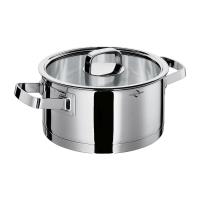 Küchenprofi San Remo - Garnek niski ze stali nierdzewnej i szklaną pokrywą 2,5 l, średnica 20 cm