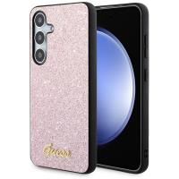Guess Glitter Flakes Metal Logo Case - Etui Samsung Galaxy S24 (różowy)