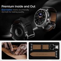 Spigen Enzo - Pasek z naturalnej skóry do Samsung Galaxy Watch 8 / 8 Classic 40 / 44 / 46 mm (Black)