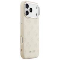 Guess Peony Hot Stamp Script MagSafe - Etui iPhone 17 Pro Max (beżowy)