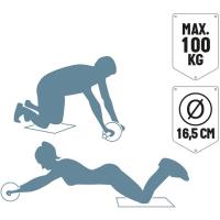 Umbro - Dwukołowy wałek do treningu mięśni brzucha z matą (Niebieski)