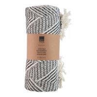 Arti Casa - Koc bawełniany w jodełke 130x170 cm (Czarny / Biały)