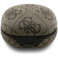 Guess 4G Classic Metal Logo - Słuchawki Bluetooth TWS ENC + etui ładujące (brązowy)