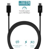 PURO Type-C Charge & Sync Cable - Kabel USB-C 3.1 na Micro USB do ładowania & synchronizacji danych, 2A, 480 Mbps, 1m (czarny) PURO Type-C Charge & Sync Cable - Kabel USB-C 3.1 na Micro USB do ładowania & synchronizacji danych, 2A, 480 Mbps, 1m (czarny)