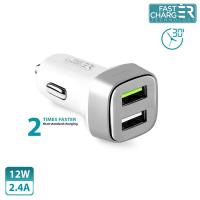 PURO Mini Car Fast Charger - Uniwersalna ładowarka samochodowa 2 x USB, 2.4 A square (biały) PURO Mini Car Fast Charger - Uniwersalna ładowarka samochodowa 2 x USB, 2.4 A square (biały)