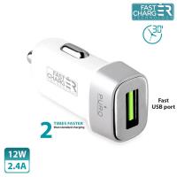 PURO Mini Car Fast Charger - Uniwersalna ładowarka samochodowa USB 2.4 A square (biały) PURO Mini Car Fast Charger - Uniwersalna ładowarka samochodowa USB 2.4 A square (biały)