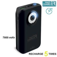 PURO Universal External Fast Charger Battery - Uniwersalny Power Bank z latarką 7800 mAh, 2 x USB, 2.4 A (czarny) PURO Universal External Fast Charger Battery - Uniwersalny Power Bank z latarką 7800 mAh, 2 x USB, 2.4 A (czarny)