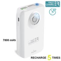 PURO Universal External Fast Charger Battery - Uniwersalny Power Bank z latarką 7800 mAh, 2 x USB, 2.4 A (biały) PURO Universal External Fast Charger Battery - Uniwersalny Power Bank z latarką 7800 mAh, 2 x USB, 2.4 A (biały)