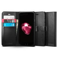 Spigen Wallet S - Etui iPhone 7 Plus / iPhone 6s Plus / iPhone 6 Plus z kieszeniami na karty + stand up (czarny) Spigen Wallet S - Etui iPhone 7 Plus / iPhone 6s Plus / iPhone 6 Plus z kieszeniami na karty + stand up (czarny)