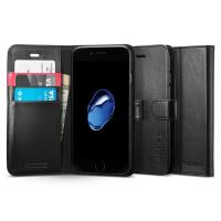 Spigen Wallet S - Etui iPhone 7 / iPhone 6s / iPhone 6 z kieszeniami na karty + stand up (czarny) Spigen Wallet S - Etui iPhone 7 / iPhone 6s / iPhone 6 z kieszeniami na karty + stand up (czarny)