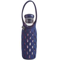 BUILT Glass Water Bottle With Neoprene Tote - Szklana butelka w neoprenowym koszyku 0,5 l (Navy)