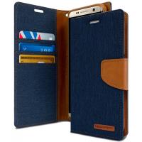 Mercury Canvas Diary - Etui Samsung Galaxy S8+ z kieszeniami na karty + stand up (granatowy/camel) Mercury Canvas Diary - Etui Samsung Galaxy S8+ z kieszeniami na karty + stand up (granatowy/camel)