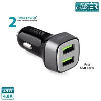 PURO Mini Car Fast Charger - Uniwersalna ładowarka samochodowa 2 x USB, 4.8 A square (czarny) PURO Mini Car Fast Charger - Uniwersalna ładowarka samochodowa 2 x USB, 4.8 A square (czarny)