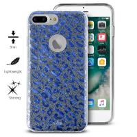 PURO Glitter Shine Leopard Cover - Etui iPhone 8 Plus / 7 Plus / 6s Plus / 6 Plus (Blue) Limited edition