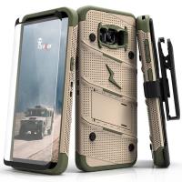 Zizo Bolt Cover - Pancerne etui Samsung Galaxy S8 ze szkłem 9H na ekran + podstawka & uchwyt do paska (Desert Tan/Camo Green) Zizo Bolt Cover - Pancerne etui Samsung Galaxy S8 ze szkłem 9H na ekran + podstawka & uchwyt do paska (Desert Tan/Camo Green)