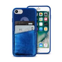 PURO Shine Pocket - Etui iPhone 8 / 7 / 6s / 6 z doklejaną kieszenią na karty (granatowy) PURO Shine Pocket - Etui iPhone 8 / 7 / 6s / 6 z doklejaną kieszenią na karty (granatowy)
